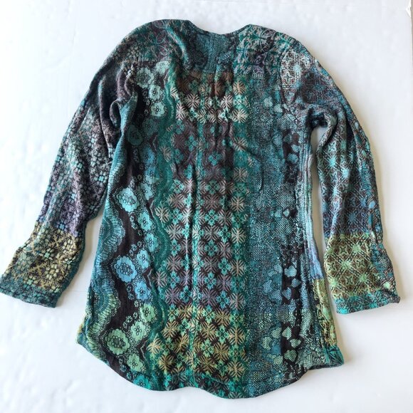 SOFT SURROUNDINGS Saskia Super Soft Teal Woven Jacket Blue Green Womens Small - Picture 3 of 8